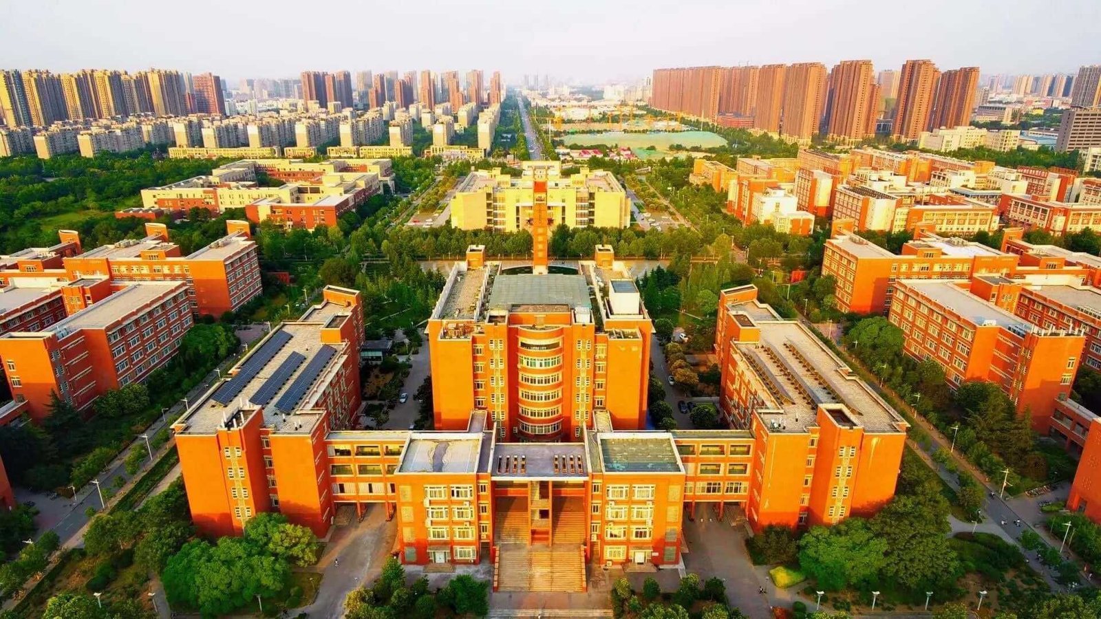 Aerial view of Zhengzhou University main campus in Henan, China