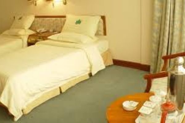 Dalian Medical University international student hostel room, twin-share accommodation 
