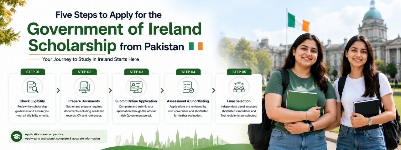 'Five steps to apply for the Government of Ireland scholarship from Pakistan'