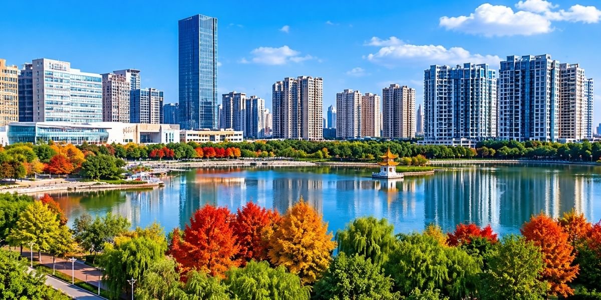 Qingdao city, Shandong, China, location of Qingdao University.