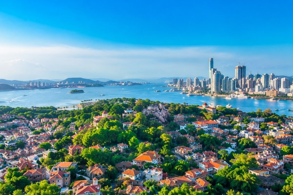 Xiamen city, Fujian Province, China, coastal subtropical location of Xiamen University