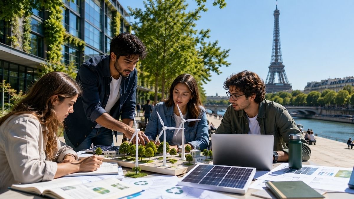 Environment and engineering ‎students in France, representing ‎the France Excellence Pakistan ‎Climate Change scholarship ‎Master's programmes