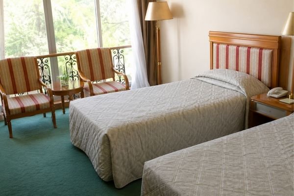 Gannan Medical University international student hostel room, twin-share accommodation.