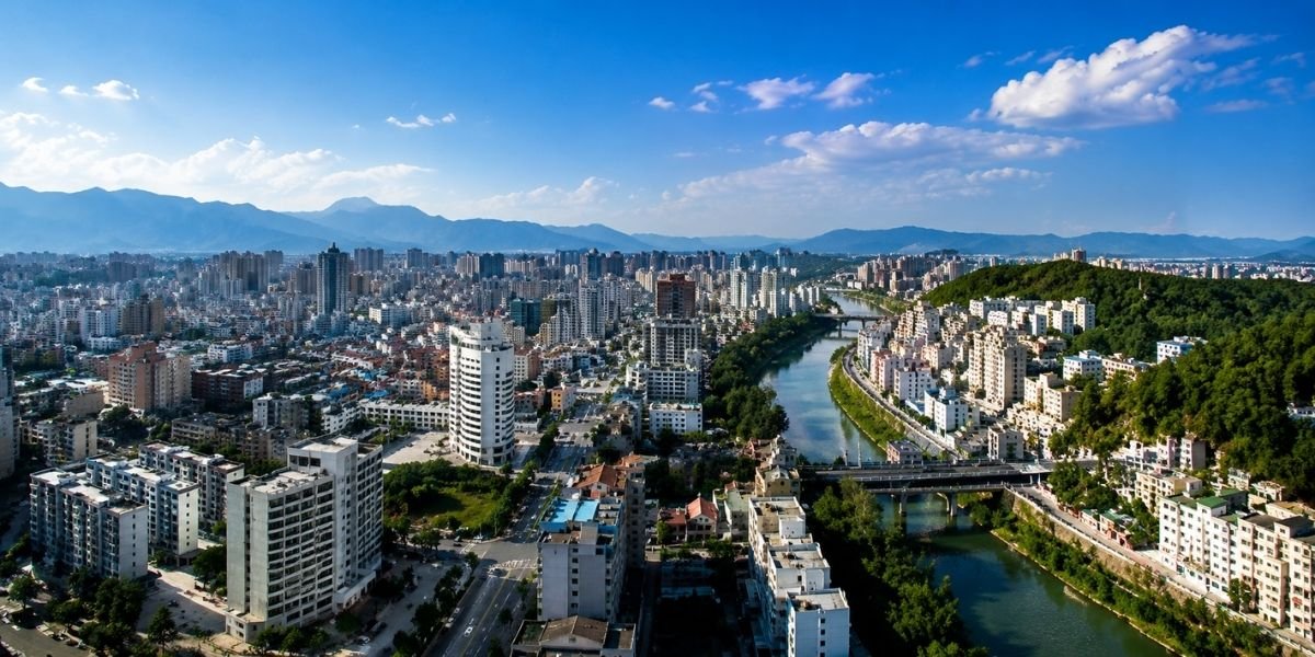 Enshi city, Hubei Province, China, location of Hubei Minzu University.