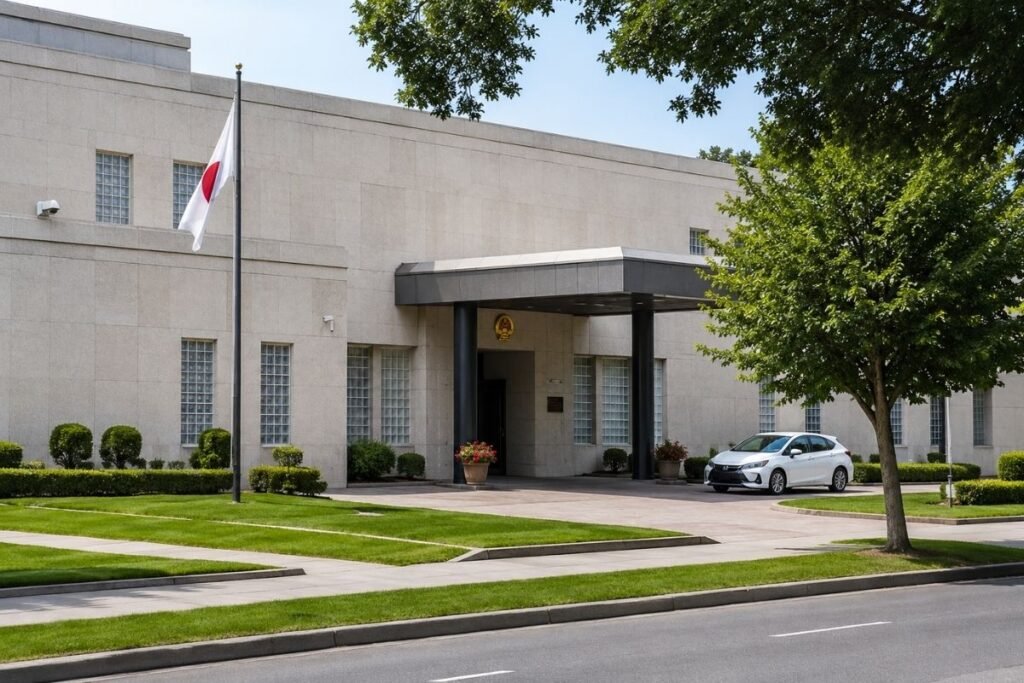Application route to the Embassy of Japan in Islamabad.