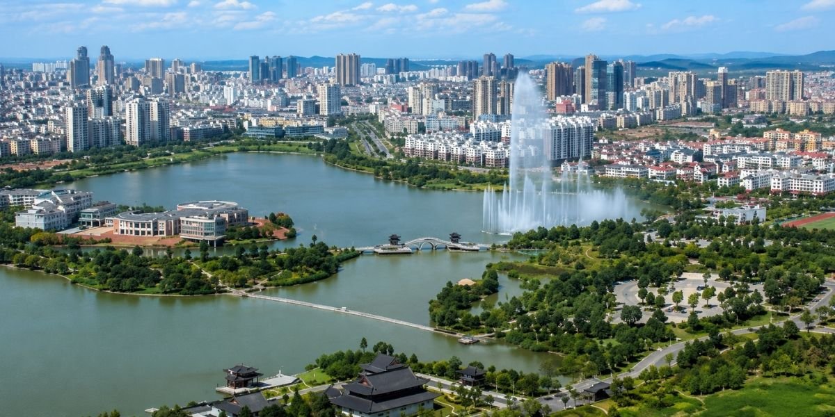 Ji'an city, Jiangxi, China, location of Jinggangshan University