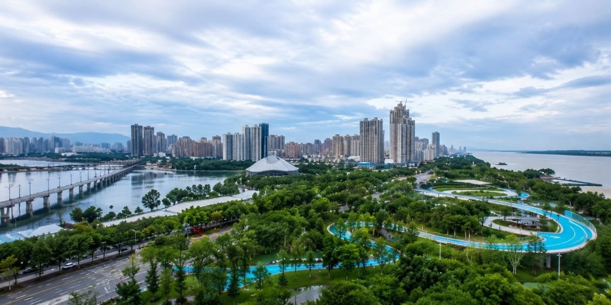 Jiujiang city on the Yangtze River, Jiangxi, China, location of Jiujiang University