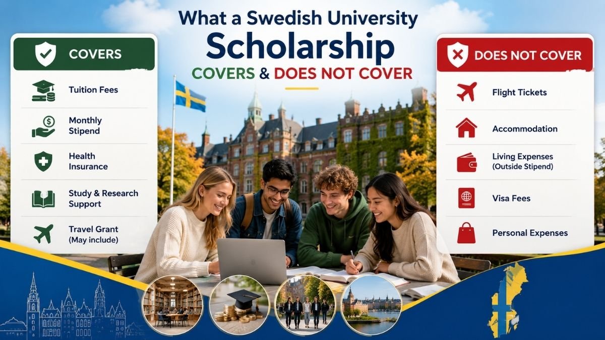 What a Swedish university ‎scholarship covers and ‎does not cover