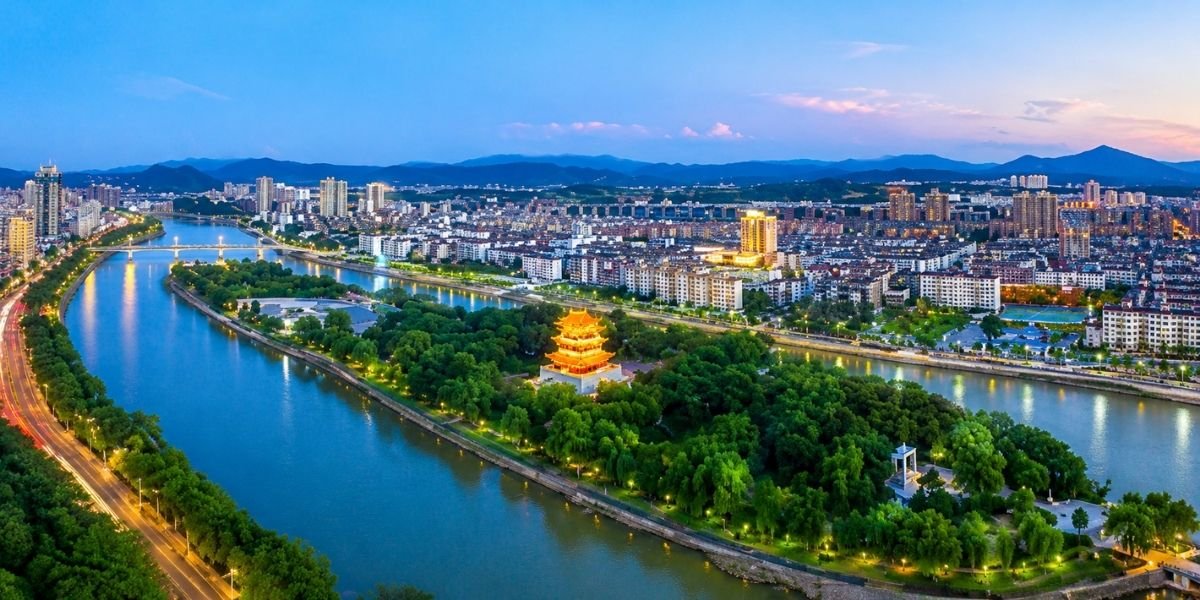 Yichun city, Jiangxi, China, location of Yichun University